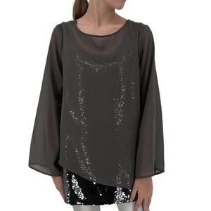 DG2 by Diane Gilman Asymmetric Blouse with Sequin Tank